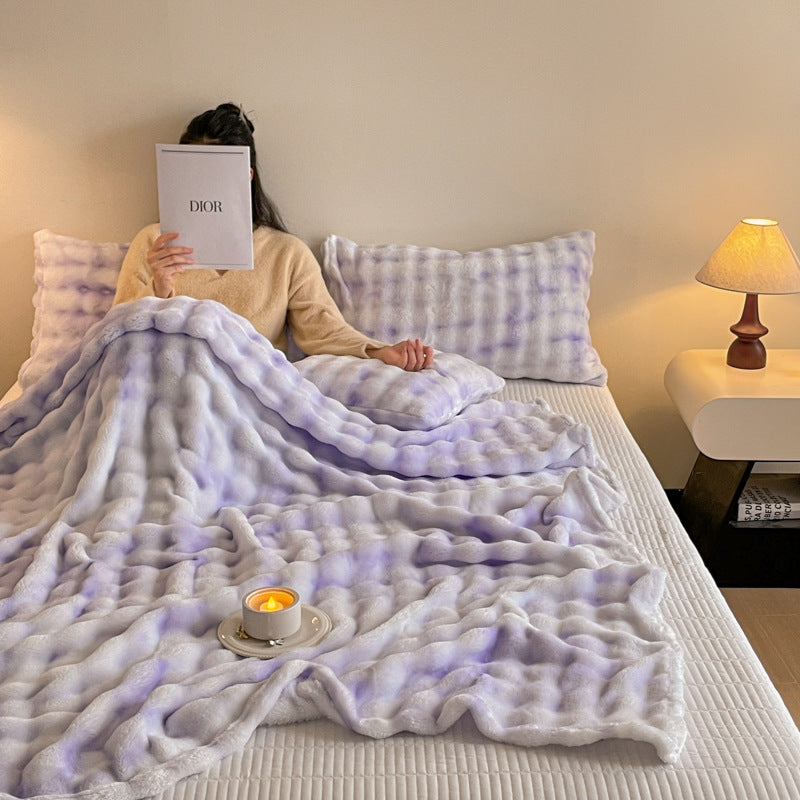 Ultra-Plush Gradient Bubble Fleece Blanket