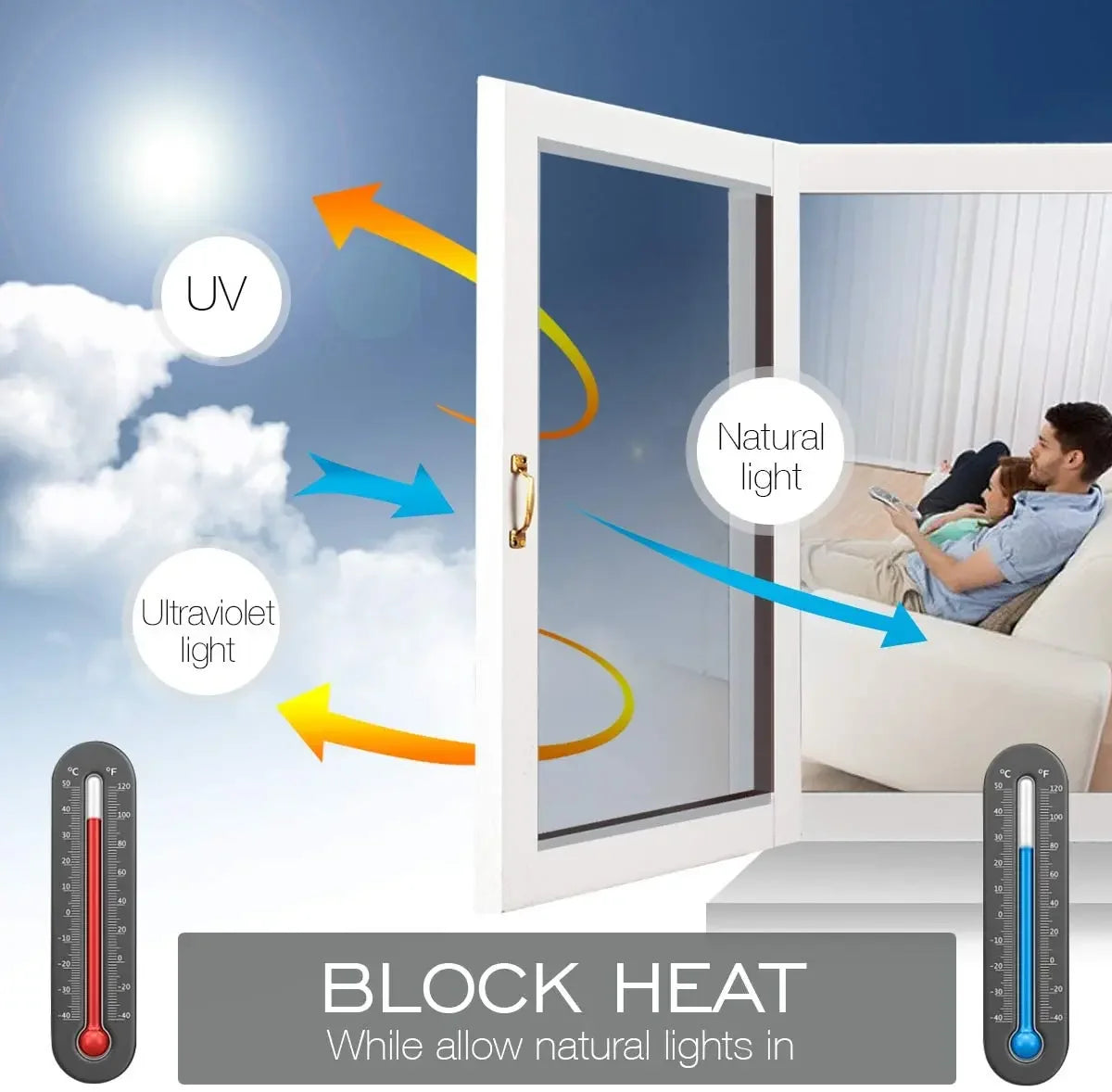 One-Way Mirror Silver Window Film – UV Blocking, Heat Insulation & Privacy Glass Tint