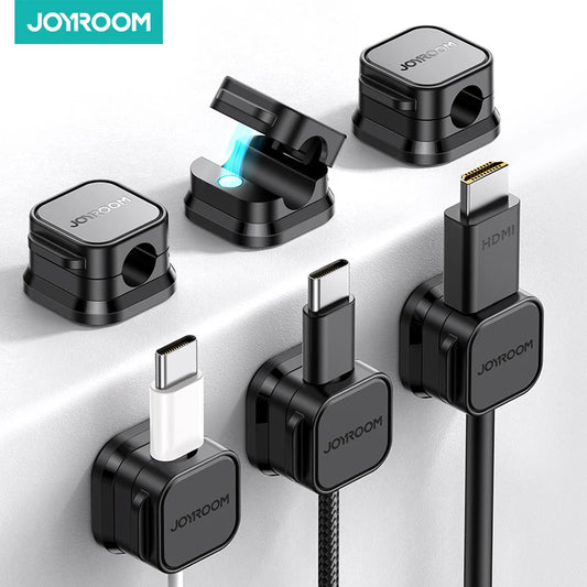 Joyroom Magnetic Cable Clips – 6 Pack Adjustable Cord Holders for Desk, Wall & Car | Self-Adhesive & No-Residue