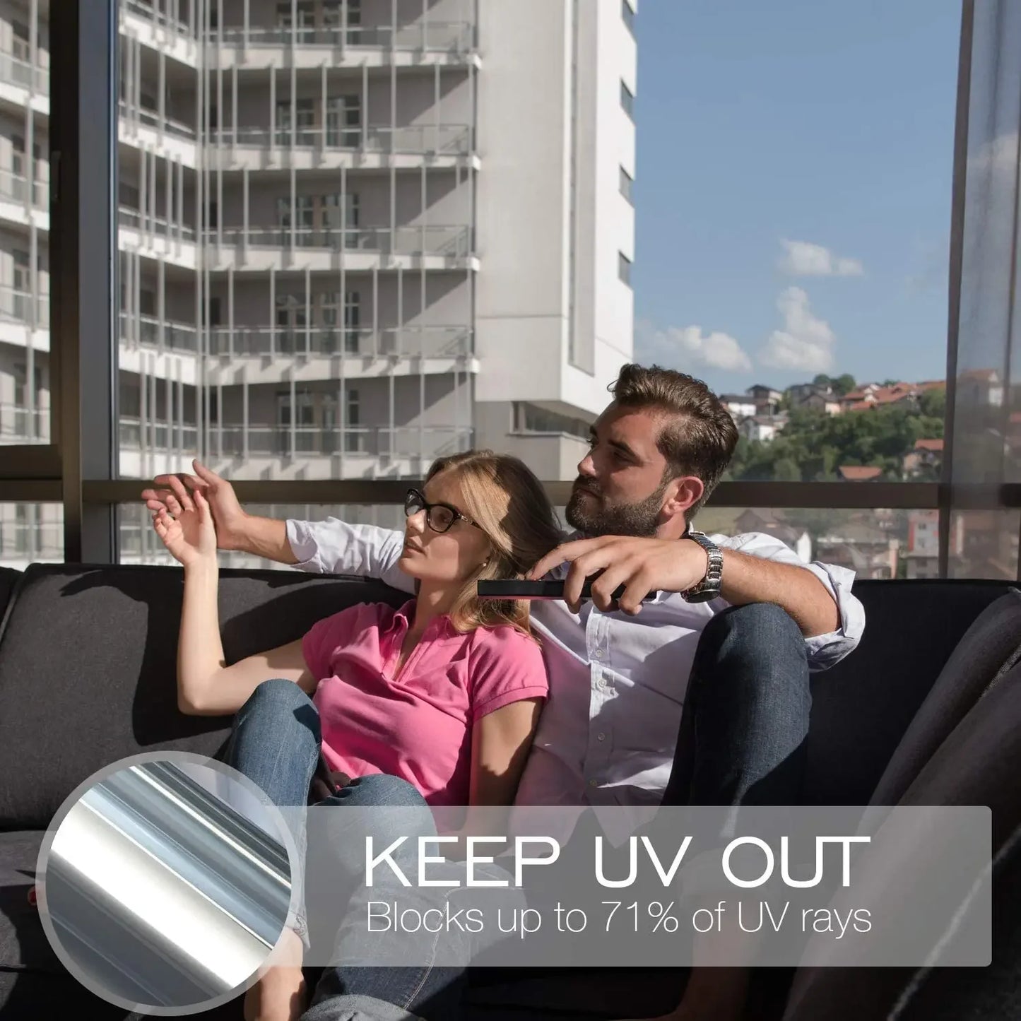 One-Way Mirror Silver Window Film – UV Blocking, Heat Insulation & Privacy Glass Tint