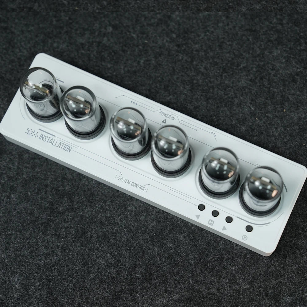 White Nixie Digital Clock