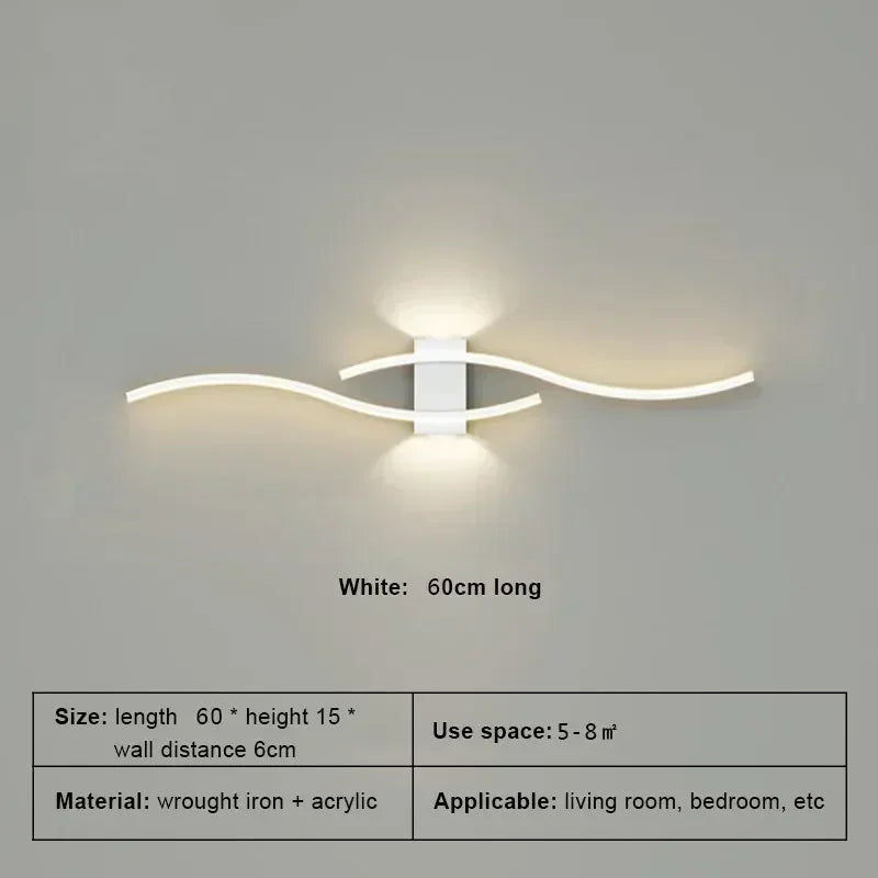 Modern LED Wall Lamp – Remote-Controlled, Dimmable Light for Living Room, Bedroom & Hallways (Black/Gold, 60–100cm)