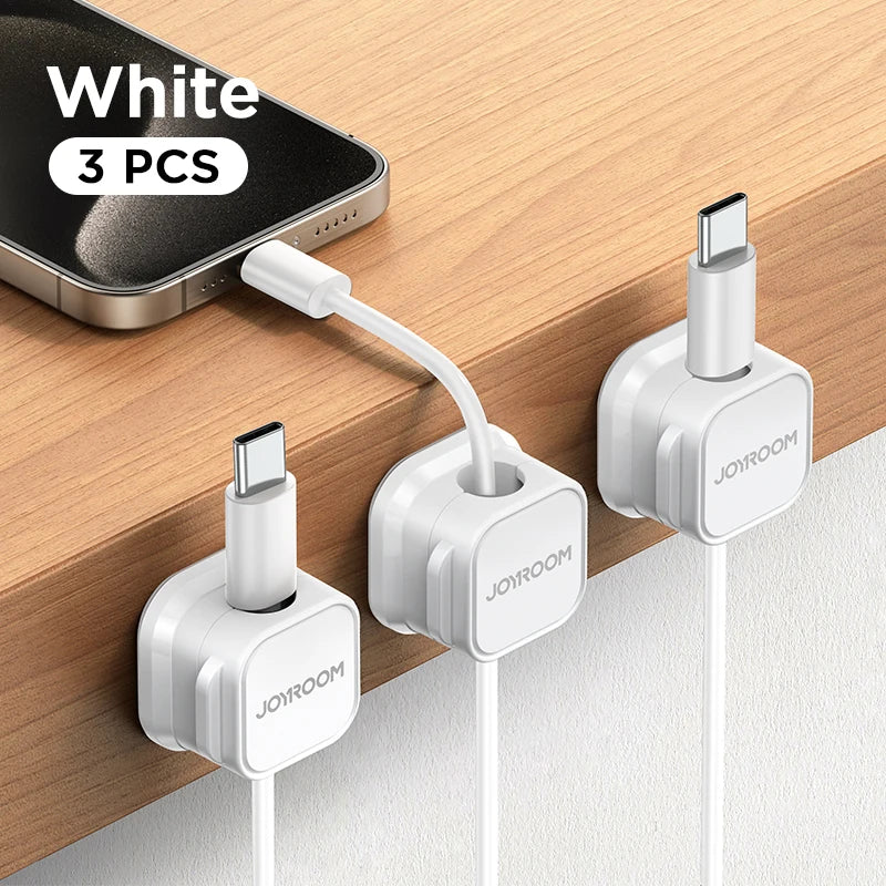Joyroom Magnetic Cable Clips – 6 Pack Adjustable Cord Holders for Desk, Wall & Car | Self-Adhesive & No-Residue