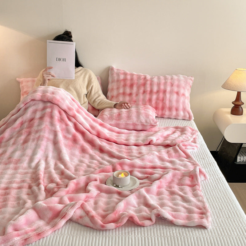 Ultra-Plush Gradient Bubble Fleece Blanket