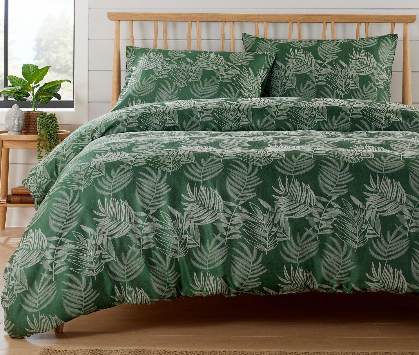 Leaf Jacquard Reversible Duvet Cover Sets in Grey and Pink with Cotton Blend for Ultimate Comfort Eco-Friendly Bedding in King Queen Double Single Sizes