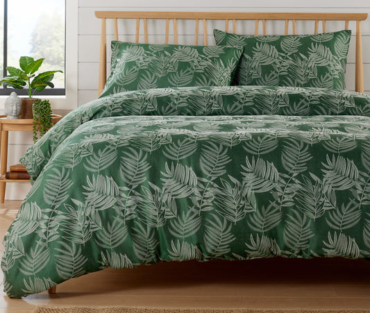 Leaf Jacquard Reversible Duvet Cover Sets in Grey and Pink with Cotton Blend for Ultimate Comfort Eco-Friendly Bedding in King Queen Double Single Sizes