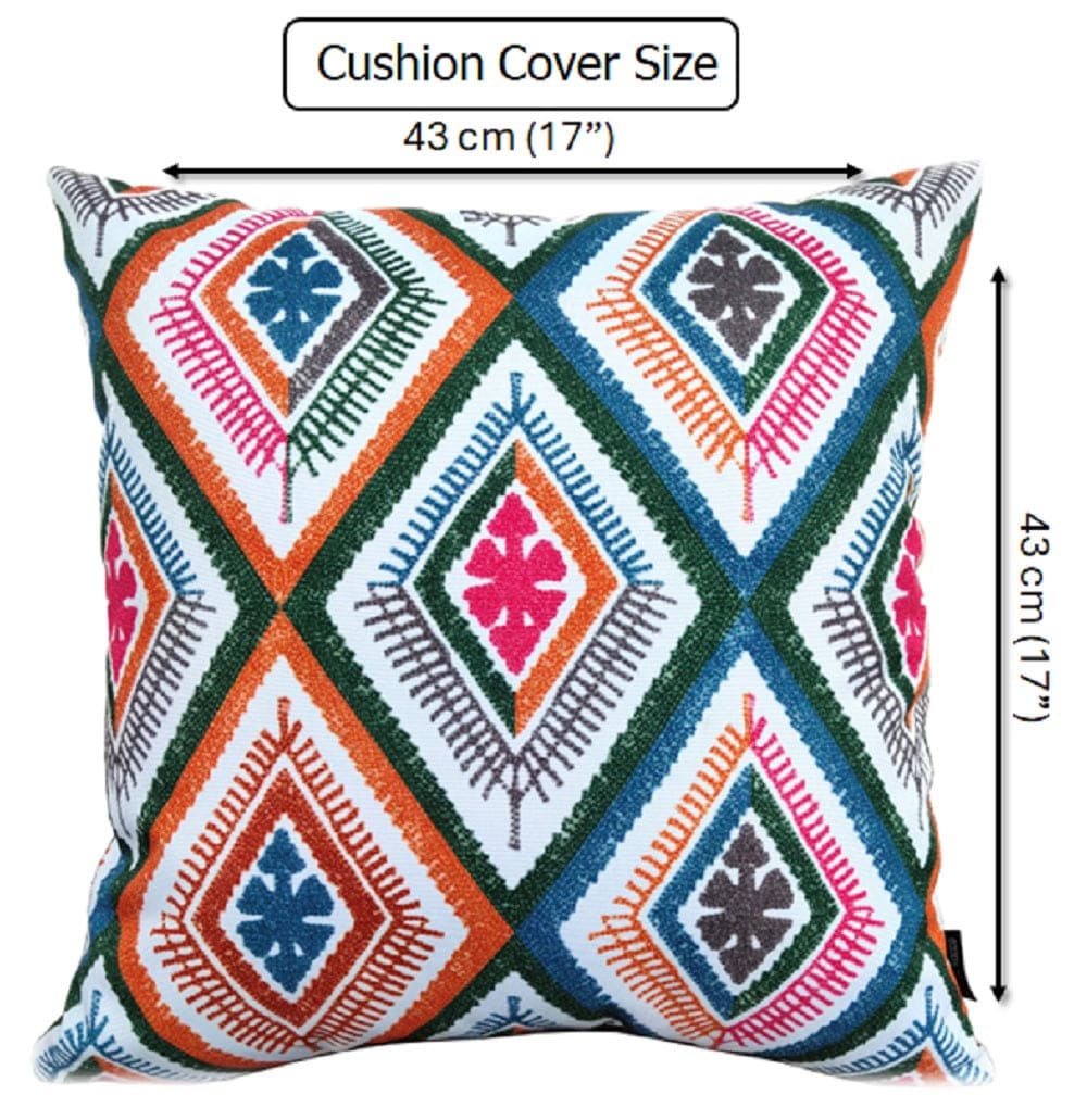 Vibrant Meze Outdoor Waterproof Garden Bench Patio and Indoor Cushions Durable Polyester Hollow-Fibre Filled 43x43 cm