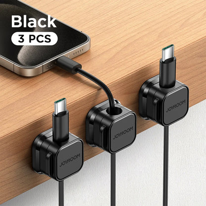 Joyroom Magnetic Cable Clips – 6 Pack Adjustable Cord Holders for Desk, Wall & Car | Self-Adhesive & No-Residue