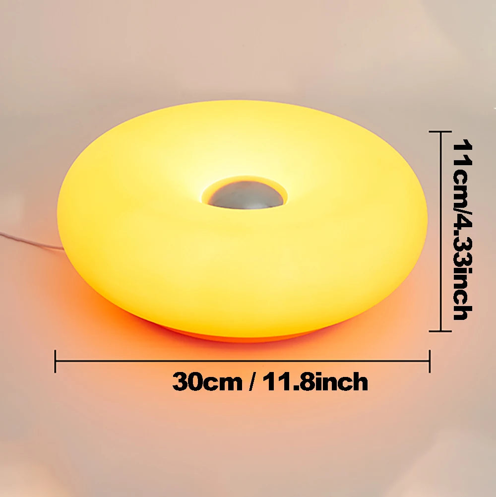GlowLoop Donut LED Touch Lamp – Minimalist USB Night Light with RGB & Warm Light Modes