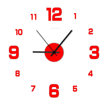 Frameless DIY Wall Clock – Silent Large Modern Wall Sticker Clock for Living Room, Office & Bedroom