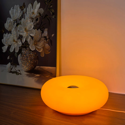 GlowLoop Donut Ambient Lamp – Bauhaus-Inspired Touch Night Light (USB Plug)