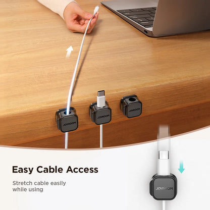 Joyroom Magnetic Cable Clips – 6 Pack Adjustable Cord Holders for Desk, Wall & Car | Self-Adhesive & No-Residue