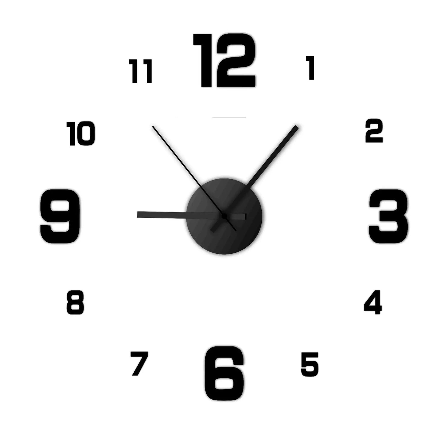 Frameless DIY Wall Clock – Silent Large Modern Wall Sticker Clock for Living Room, Office & Bedroom