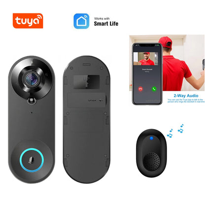 WiFi Smart Video Doorbell – 1080P Full HD | PIR Motion Detection | Two-Way Audio | Secure Cloud Storage