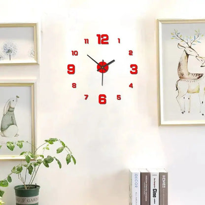 Frameless DIY Wall Clock – Silent Large Modern Wall Sticker Clock for Living Room, Office & Bedroom