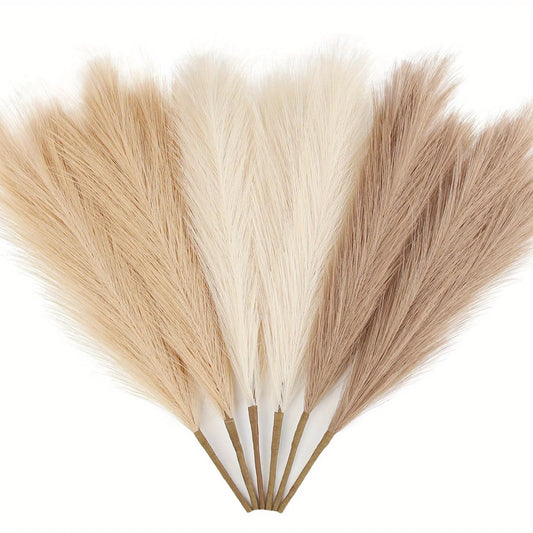 6PCS Artificial Pampas Grass – Fluffy Faux Floral Decor for Vases & Events
