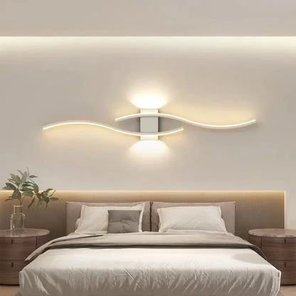 Modern LED Wall Lamp – Remote-Controlled, Dimmable Light for Living Room, Bedroom & Hallways (Black/Gold, 60–100cm)