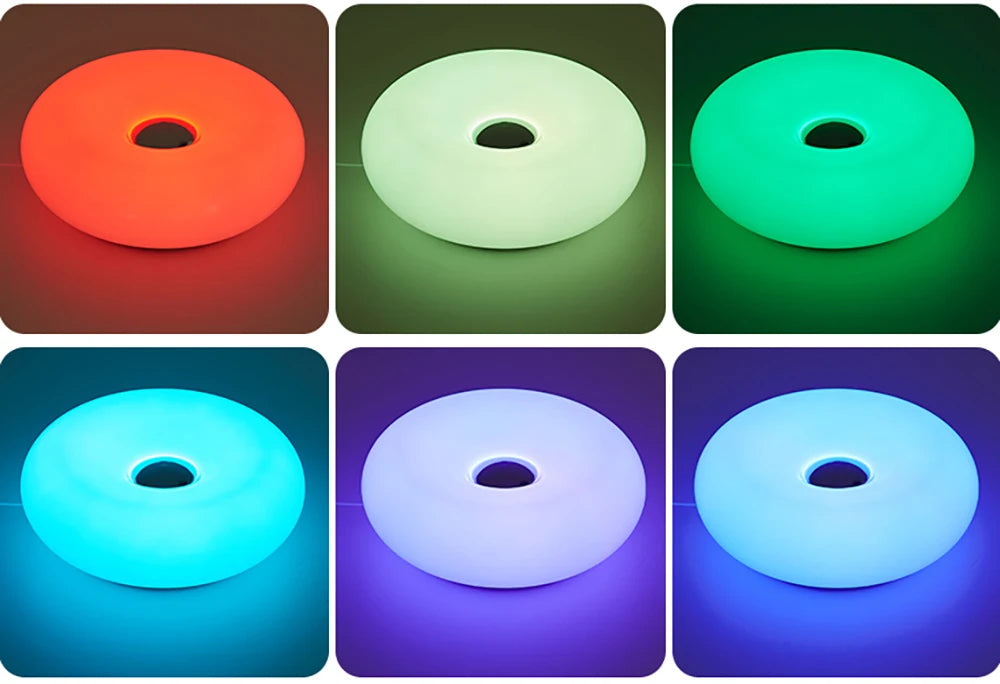GlowLoop Donut LED Touch Lamp – Minimalist USB Night Light with RGB & Warm Light Modes