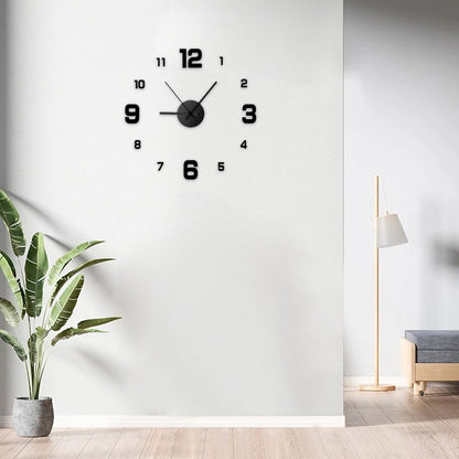 Frameless DIY Wall Clock – Silent Large Modern Wall Sticker Clock for Living Room, Office & Bedroom
