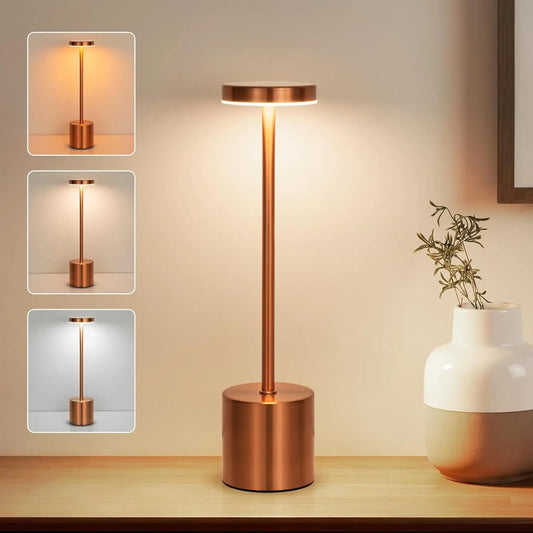 LED Touch Table Lamp – Rechargeable, Wireless, Dimmable Bedside Light for Home, Restaurant & Office