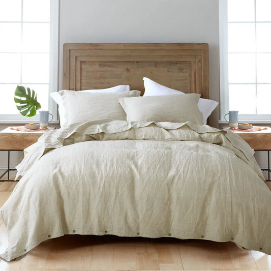 100% French Linen Natural Duvet Cover