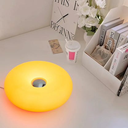 GlowLoop Donut LED Touch Lamp – Minimalist USB Night Light with RGB & Warm Light Modes