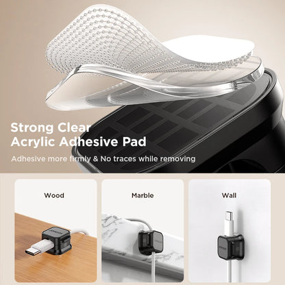 Joyroom Magnetic Cable Clips – 6 Pack Adjustable Cord Holders for Desk, Wall & Car | Self-Adhesive & No-Residue
