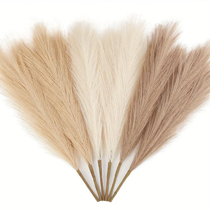 6PCS Artificial Pampas Grass – Fluffy Faux Floral Decor for Vases & Events