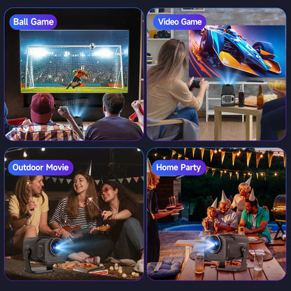 HY320 Mini Projector – Native 720P, 300 ANSI, Wi-Fi 6, Bluetooth 5.0, Android 11, 200” Display