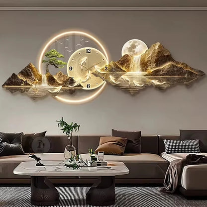 Elegant LED Luminous Mountainscape Wall Clock