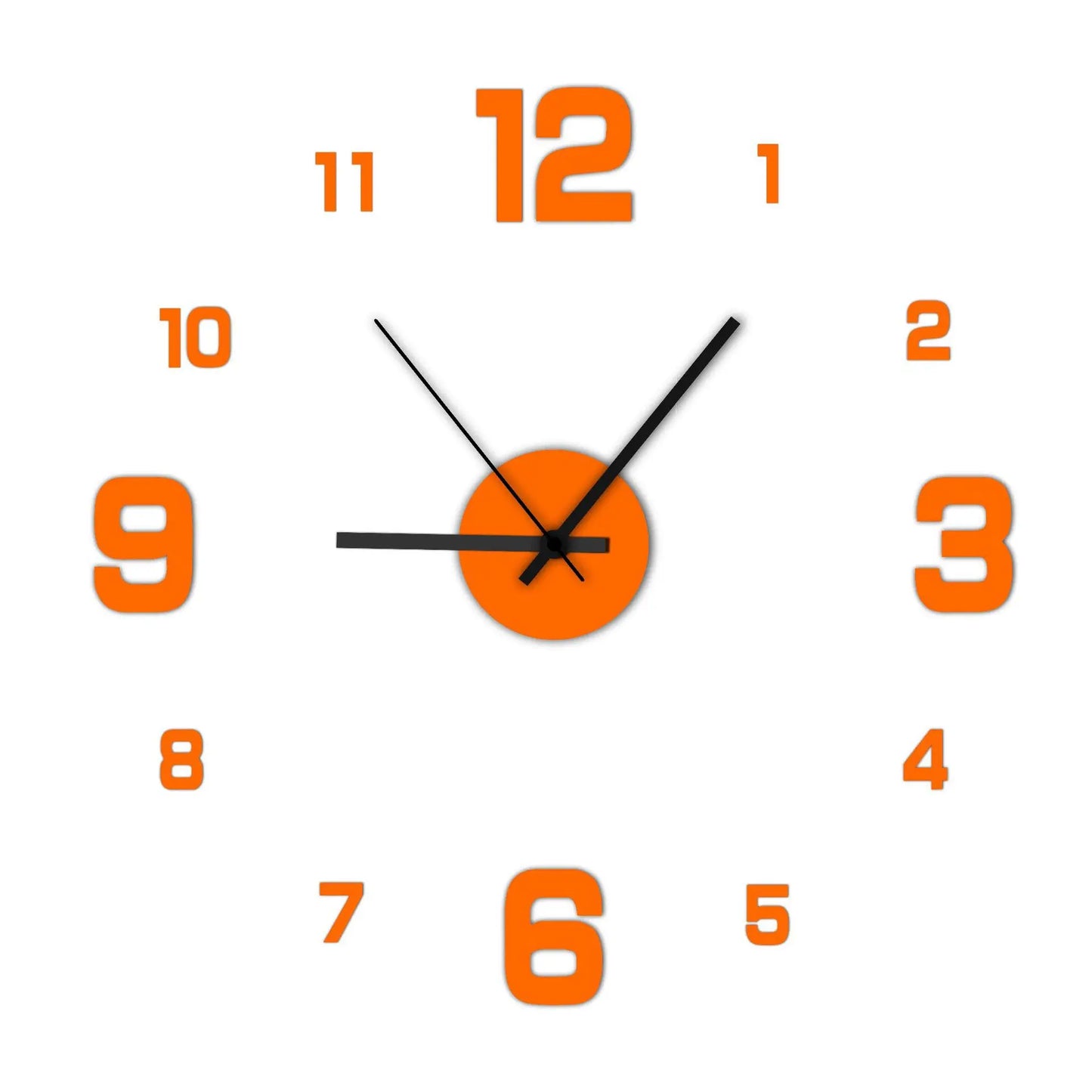 Frameless DIY Wall Clock – Silent Large Modern Wall Sticker Clock for Living Room, Office & Bedroom