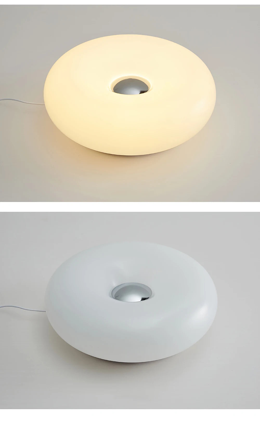 GlowLoop Donut LED Touch Lamp – Minimalist USB Night Light with RGB & Warm Light Modes