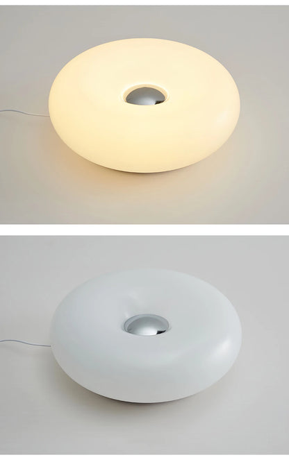 GlowLoop Donut LED Touch Lamp – Minimalist USB Night Light with RGB & Warm Light Modes