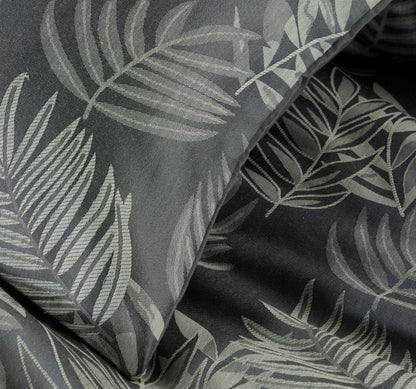 Leaf Jacquard Reversible Duvet Cover Sets in Grey and Pink with Cotton Blend for Ultimate Comfort Eco-Friendly Bedding in King Queen Double Single Sizes