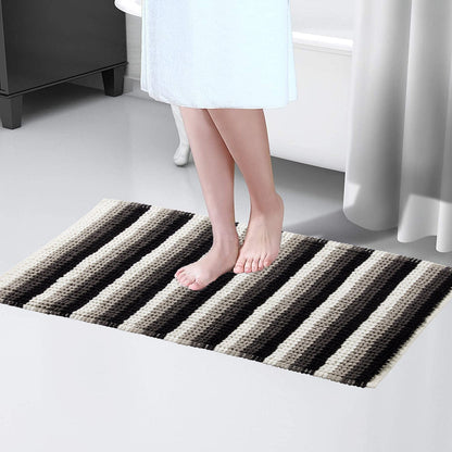 Padstow Super Soft Absorbent Stripe Bathmat 50 x 80 cm Quick-Drying Anti-Slip Durable Bathroom Accessory