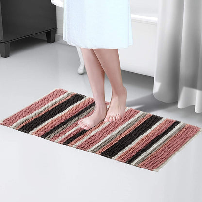 Padstow Super Soft Absorbent Stripe Bathmat 50 x 80 cm Quick-Drying Anti-Slip Durable Bathroom Accessory