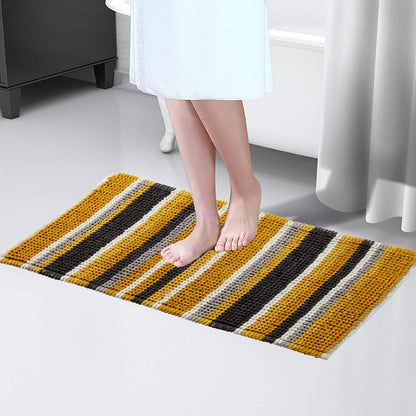 Padstow Super Soft Absorbent Stripe Bathmat 50 x 80 cm Quick-Drying Anti-Slip Durable Bathroom Accessory