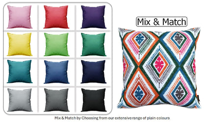 Vibrant Meze Outdoor Waterproof Garden Bench Patio and Indoor Cushions Durable Polyester Hollow-Fibre Filled 43x43 cm